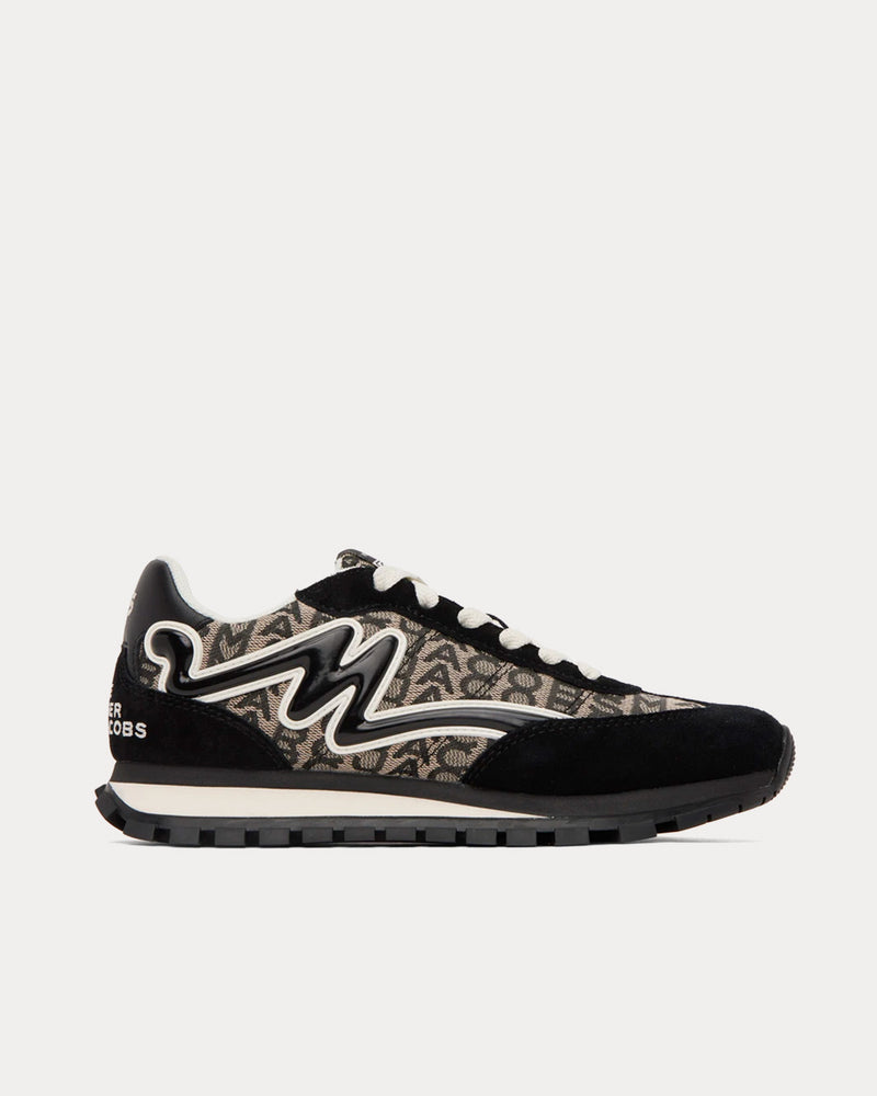 Marc Jacobs Monogram Leather Jogger Black / White Low Top Sneakers - 1