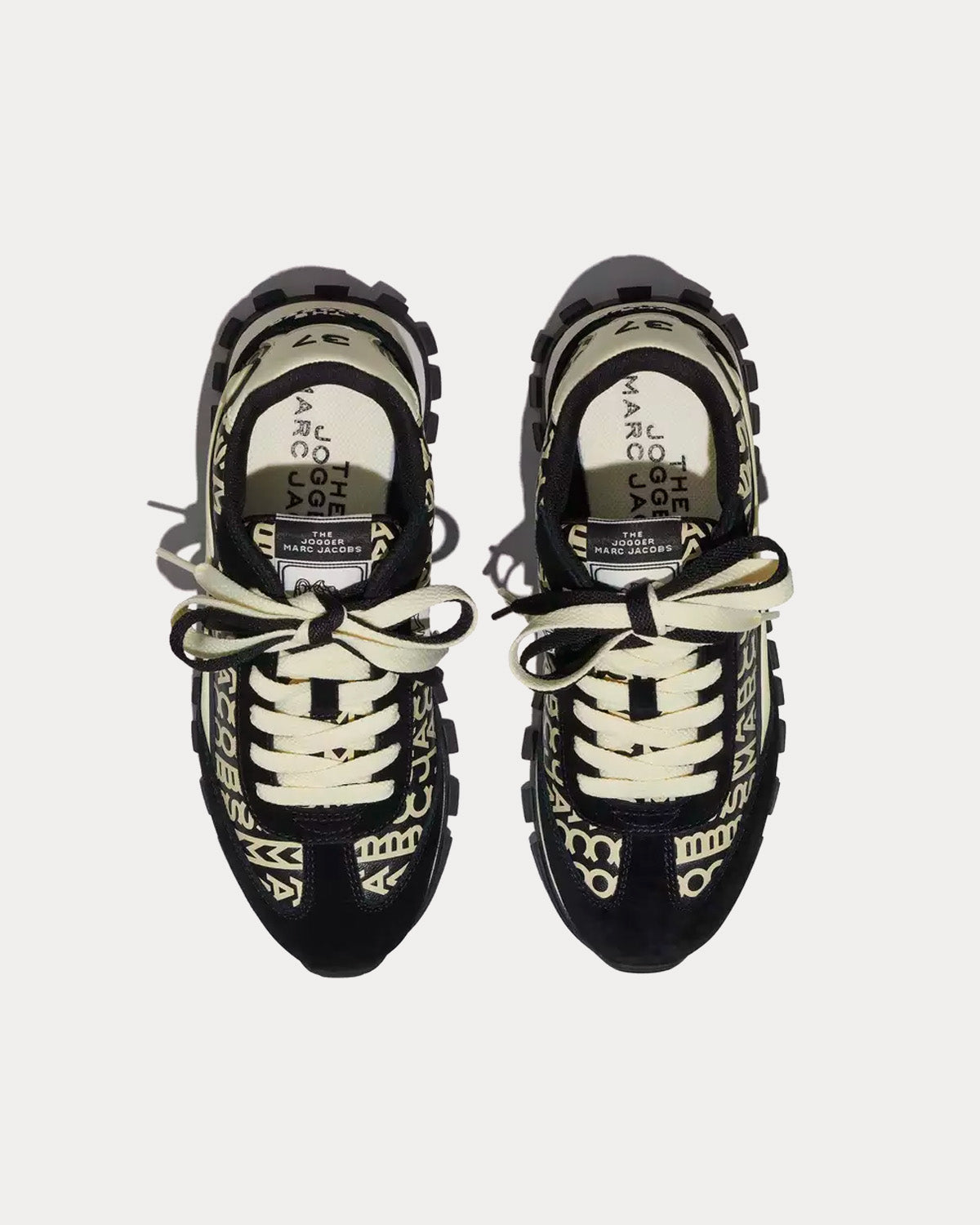 Marc Jacobs Monogram Leather Jogger Black / White Low Top Sneakers - 2