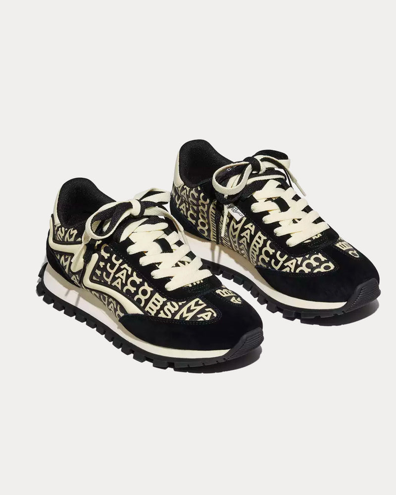 Marc Jacobs Monogram Leather Jogger Black / White Low Top Sneakers - 3