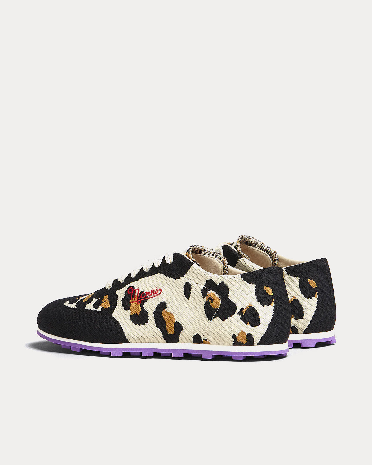 Marni Pebble Leopard Print Stretch Jacquard Low Top Sneakers - 4