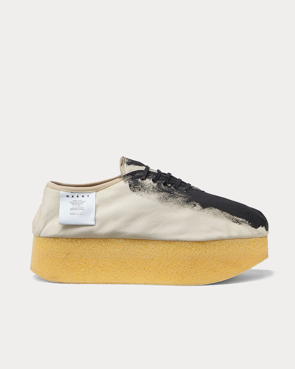 Marni Brushstrokes Print Light Canvas Low Top Sneakers - 1