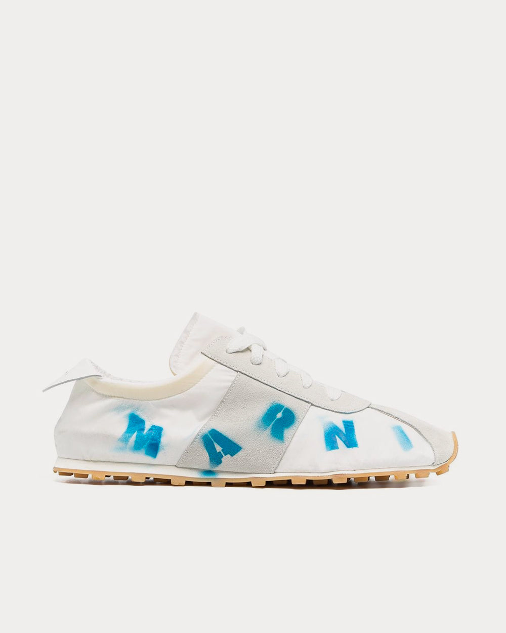 Marni Stencil Spray Logo White Low Top Sneakers - 1