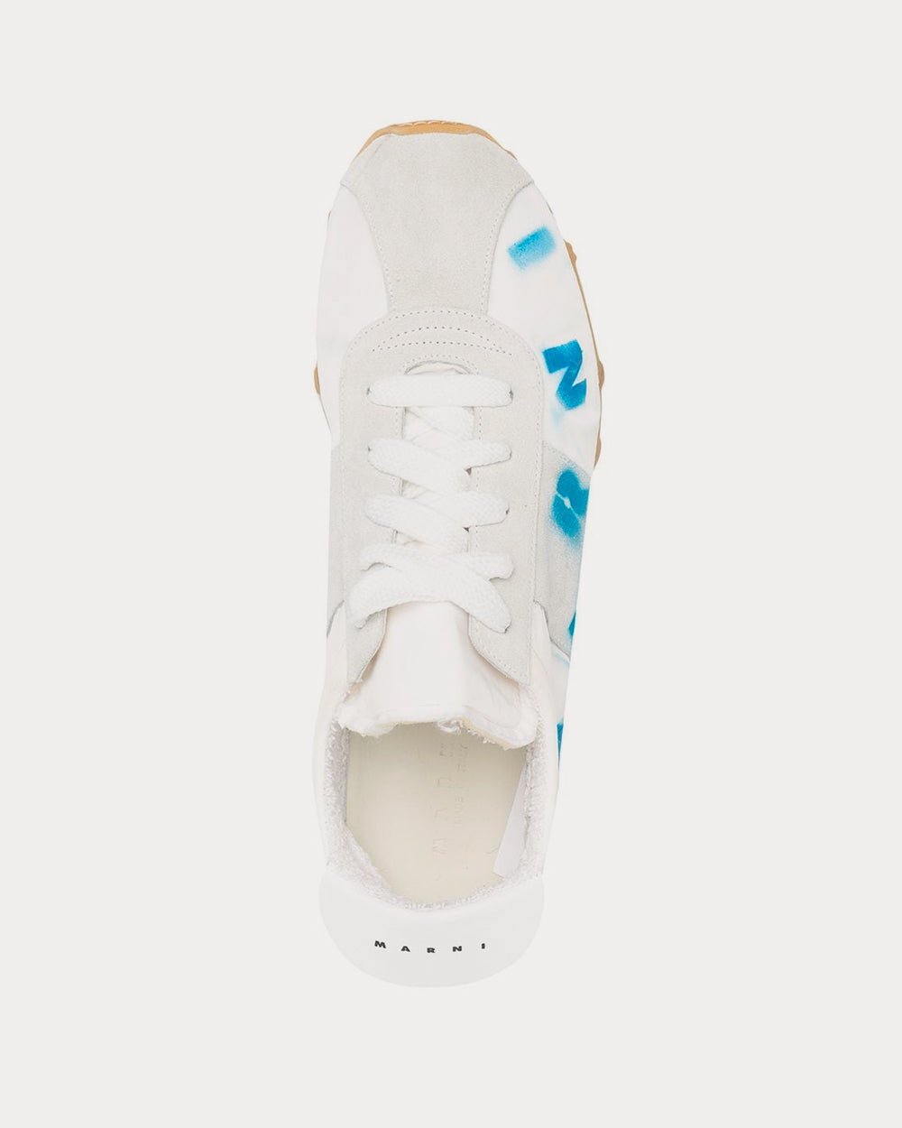 Marni Stencil Spray Logo White Low Top Sneakers - 3