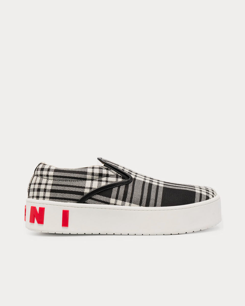 Marni Check Print White / Black Slip On Sneakers - 1