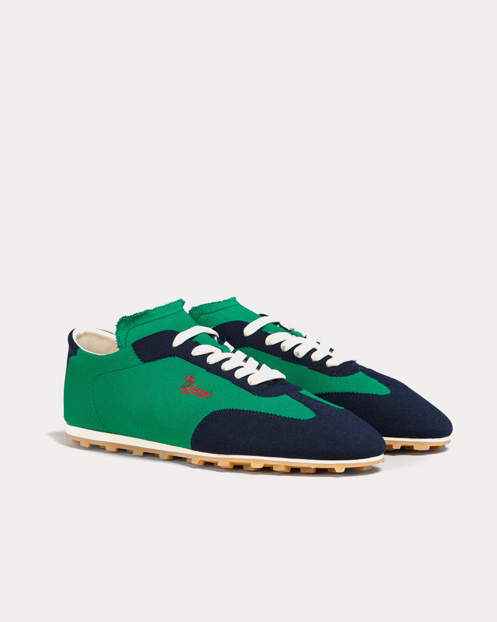 Marni Pebble Lace-Up Stretch Jacquard Blue / Black / Garden Green Low Top Sneakers - 3