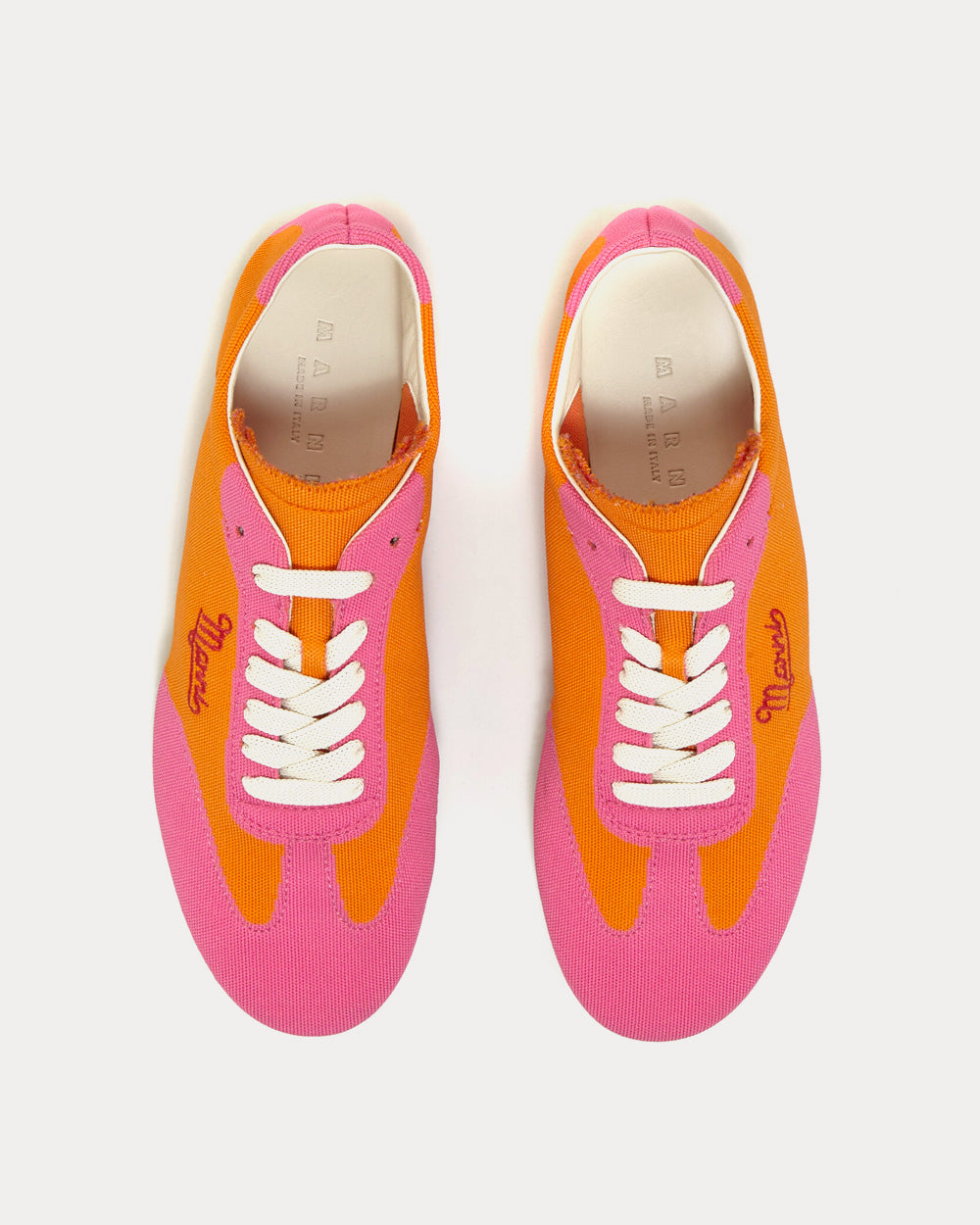 Marni Pebble Stretch Jacquard Light Orange / Fuchsia Low Top Sneakers - 2