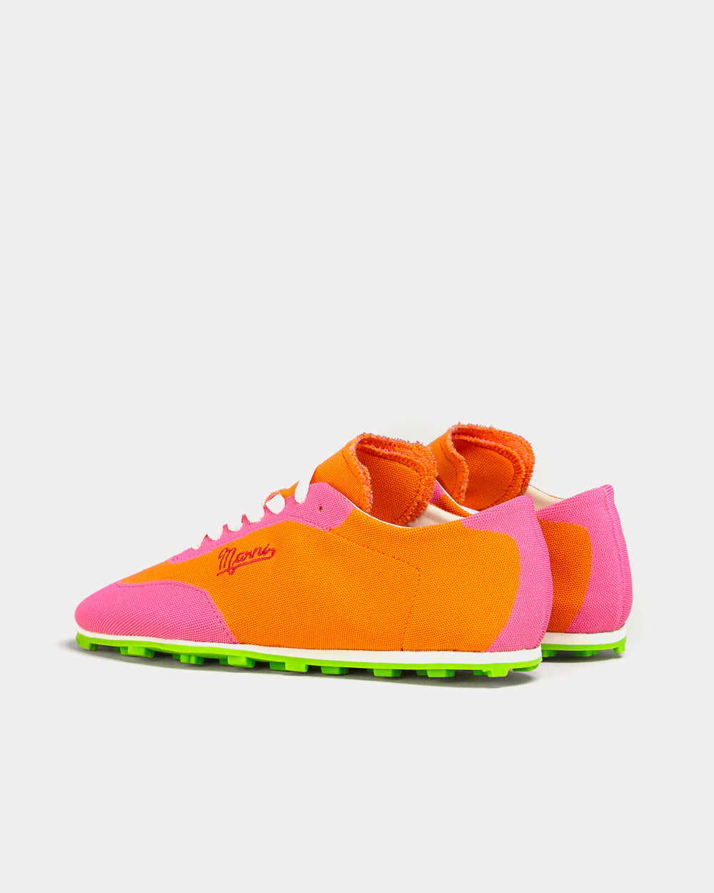 Marni Pebble Stretch Jacquard Light Orange / Fuchsia Low Top Sneakers - 4