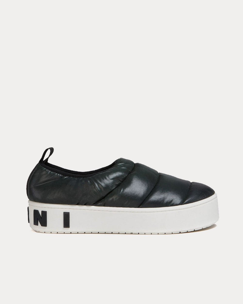 Marni PAW Quilted Nylon Forest Night Slip On Sneakers - 1