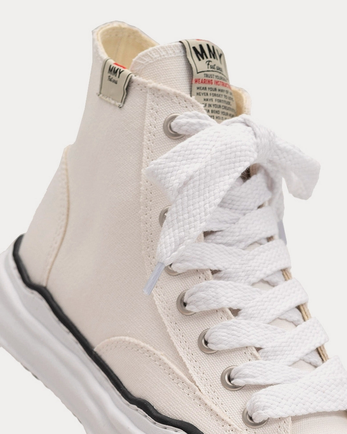 Mihara Yasuhiro Peterson OG Sole Canvas White / White High Top Sneakers - 2