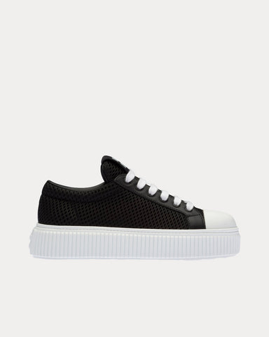 Miu Miu Mesh Flatform Black Low Top Sneakers