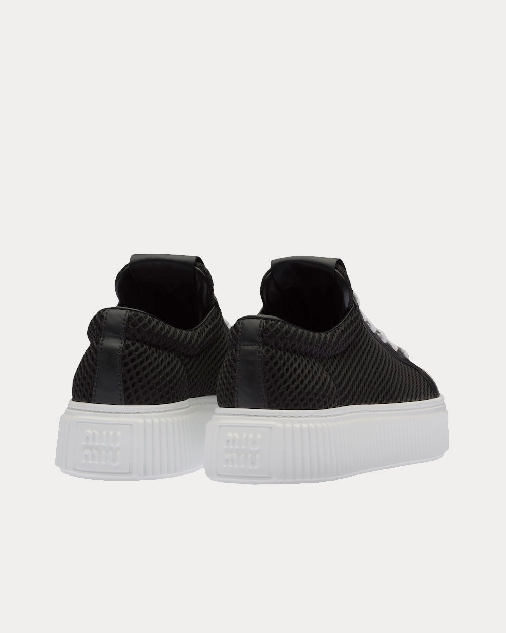 Miu Miu Mesh Flatform Black Low Top Sneakers - 3