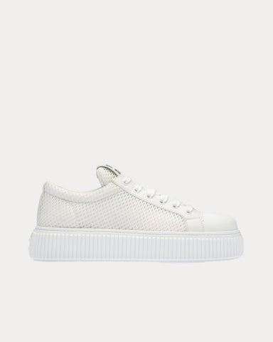 Miu Miu Mesh Flatform White Low Top Sneakers