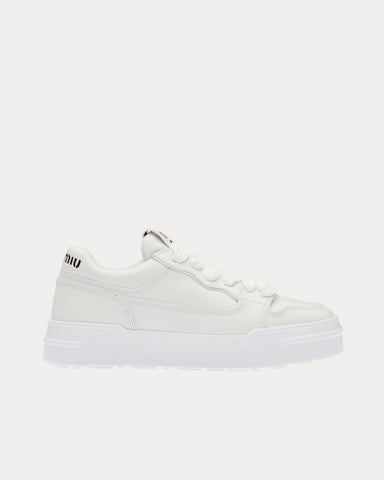 Miu Miu Leather White Low Top Sneakers