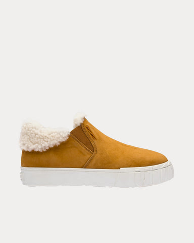 Miu Miu Suede Cognac Slip On Sneakers