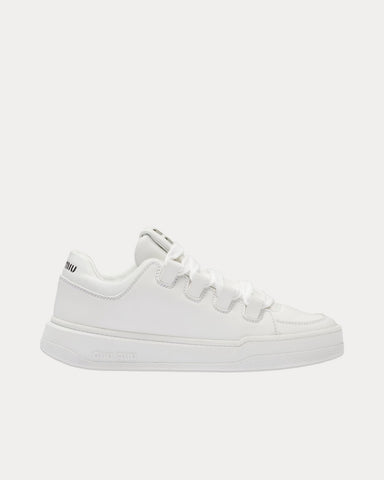 Miu Miu Leather White Low Top Sneakers