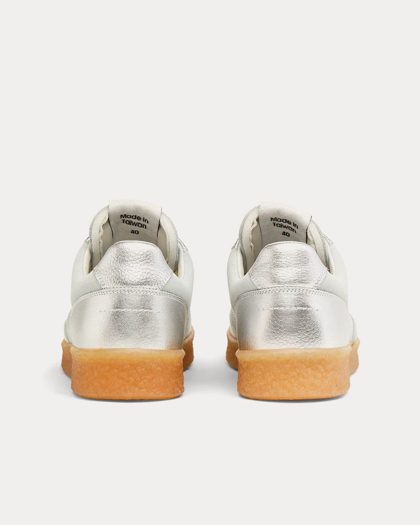 Maison Margiela MM6 Court Lamé Silver Low Top Sneakers - Sneak in