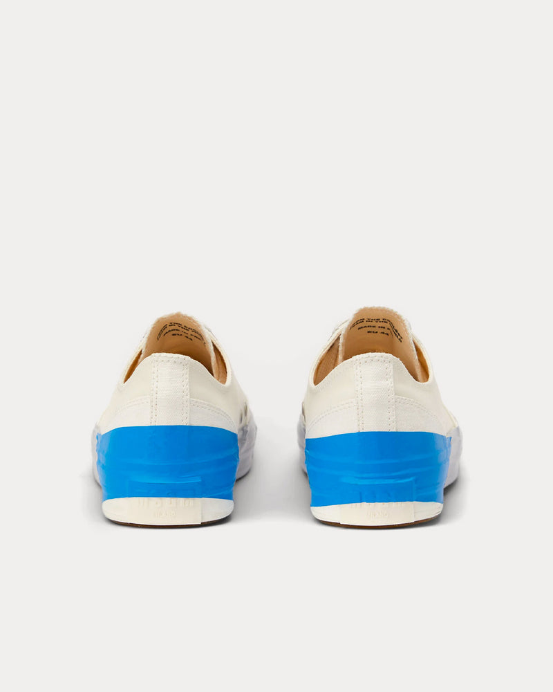 MSGM Tape Appliqued Vulcanized Canvas White / Blue Low Top Sneakers - 3