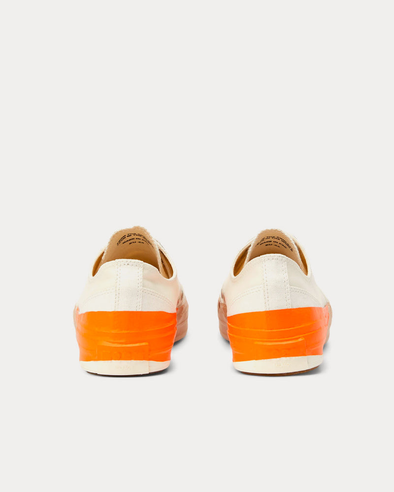 MSGM Tape Appliqued Vulcanized Canvas White / Orange Low Top Sneakers - 3