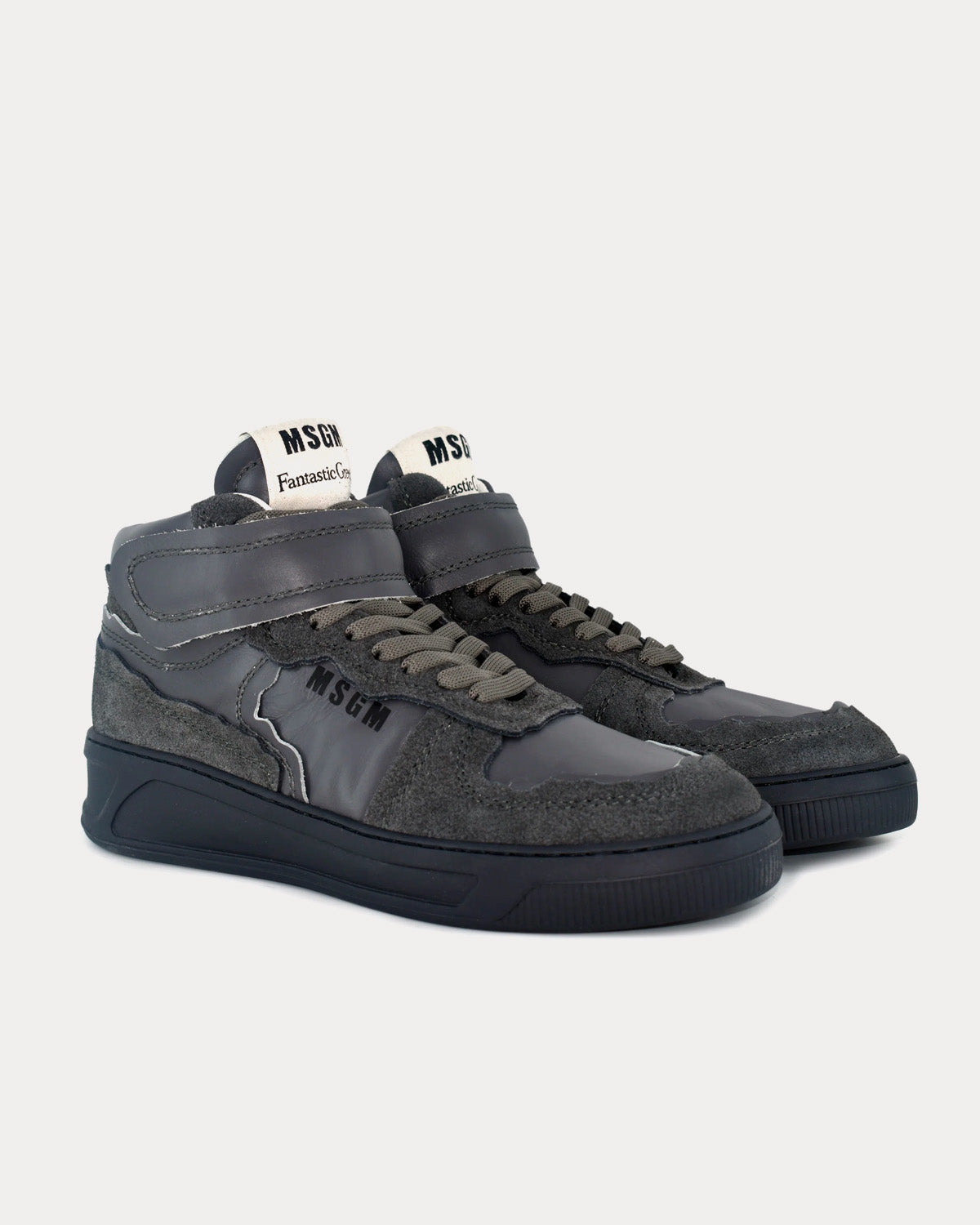 MSGM x ACBC Fantastic Green Dark Grey High Top Sneakers - 2