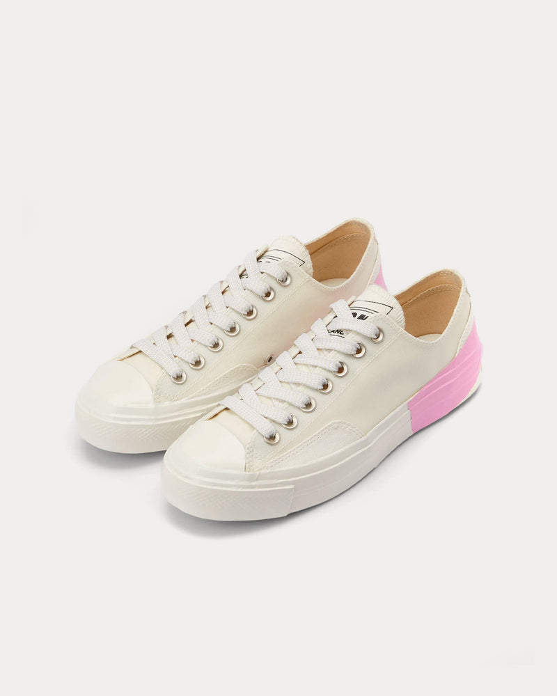 MSGM Tape Appliqued Vulcanized Canvas White / Pink Low Top Sneakers - 2