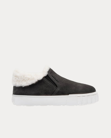 Miu Miu Suede Black / Tan Slip On Sneakers