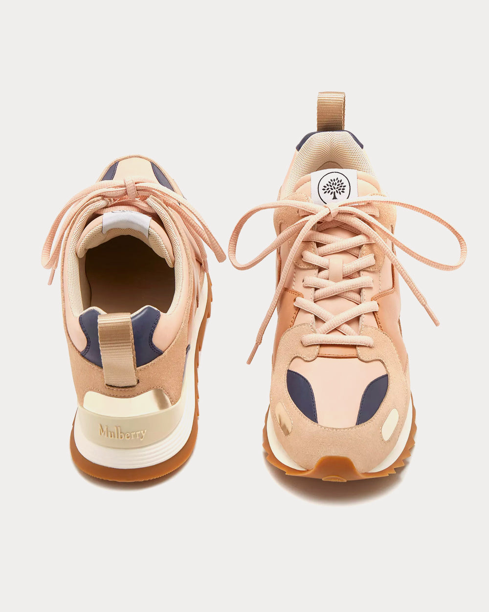 Mulberry MY-1 Lace-Up Nude Smooth Low Top Sneakers - 3