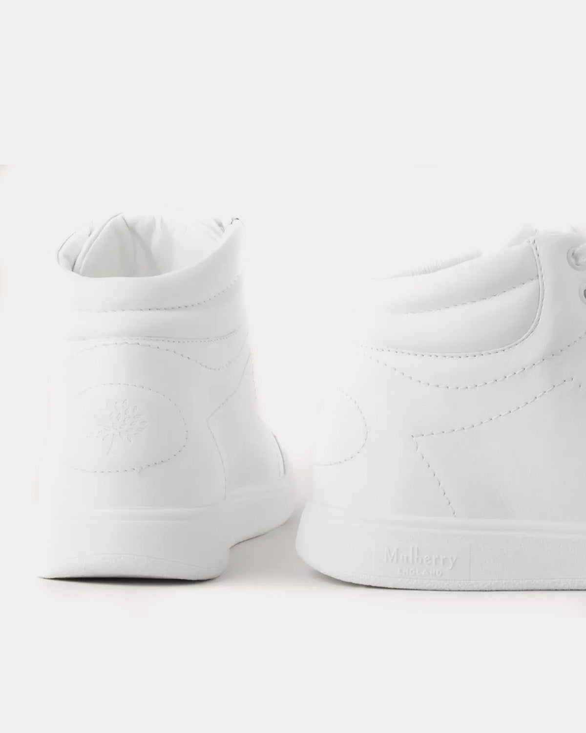 Mulberry Leather White High Top Sneakers - 2