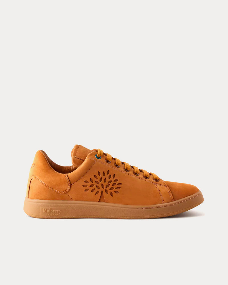 Mulberry Tree Tennis Mixed Material Teak Low Top Sneakers - 1