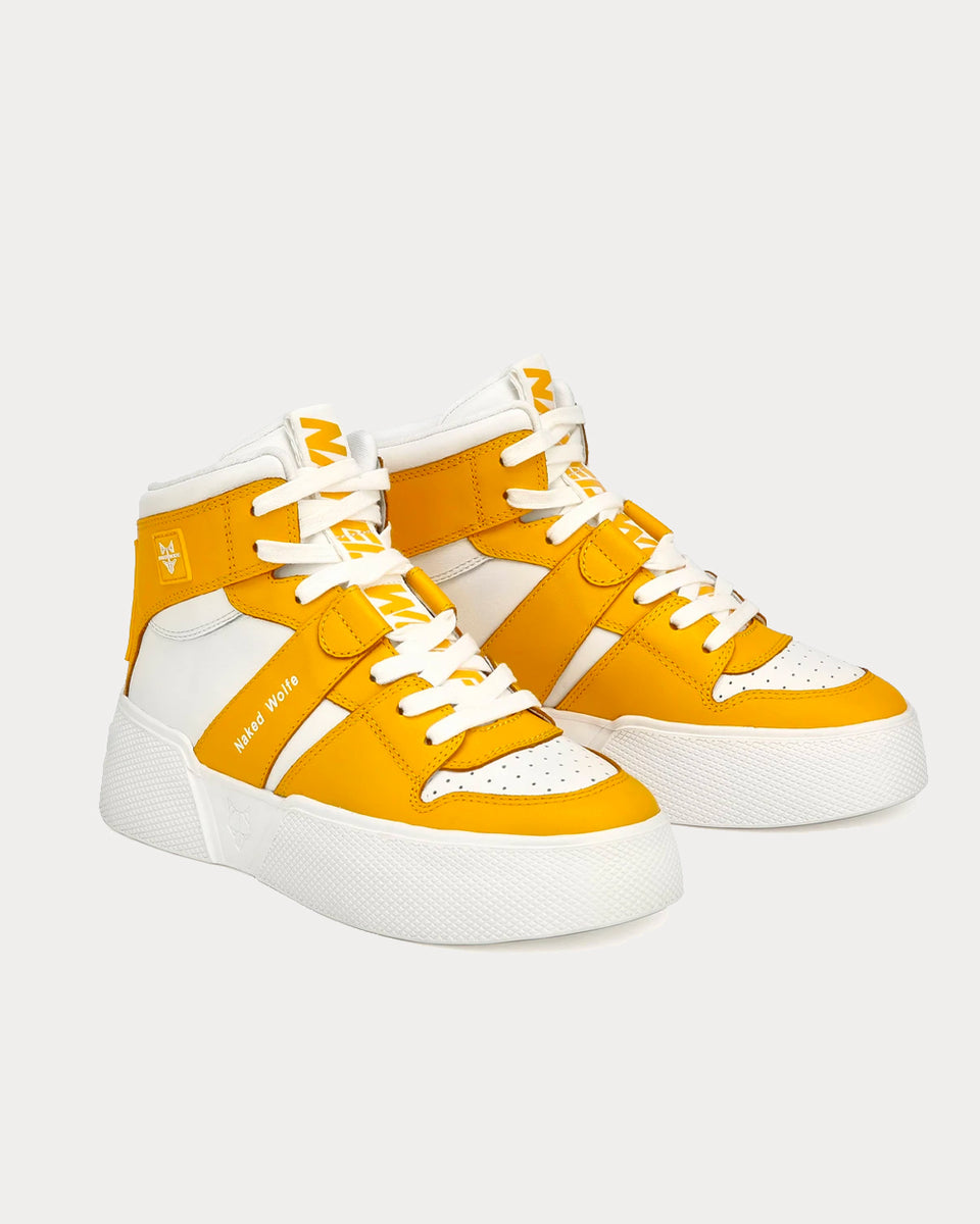 NAKED WOLFE Phantom Orange/White High deals Top Sneakers Size 6