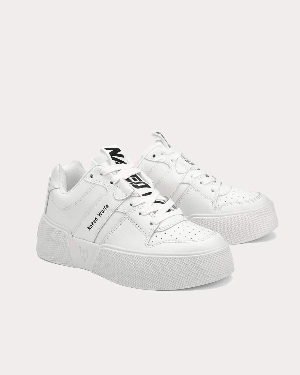 Naked Wolfe Pixie Leather White Low Top Sneakers - 2