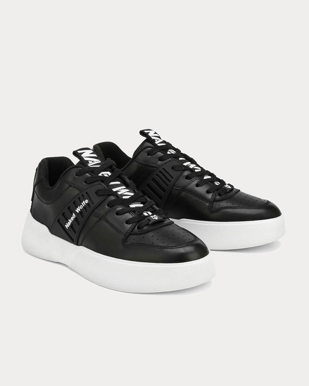 Naked Wolfe Paradox Leather Black Low Top Sneakers - 2