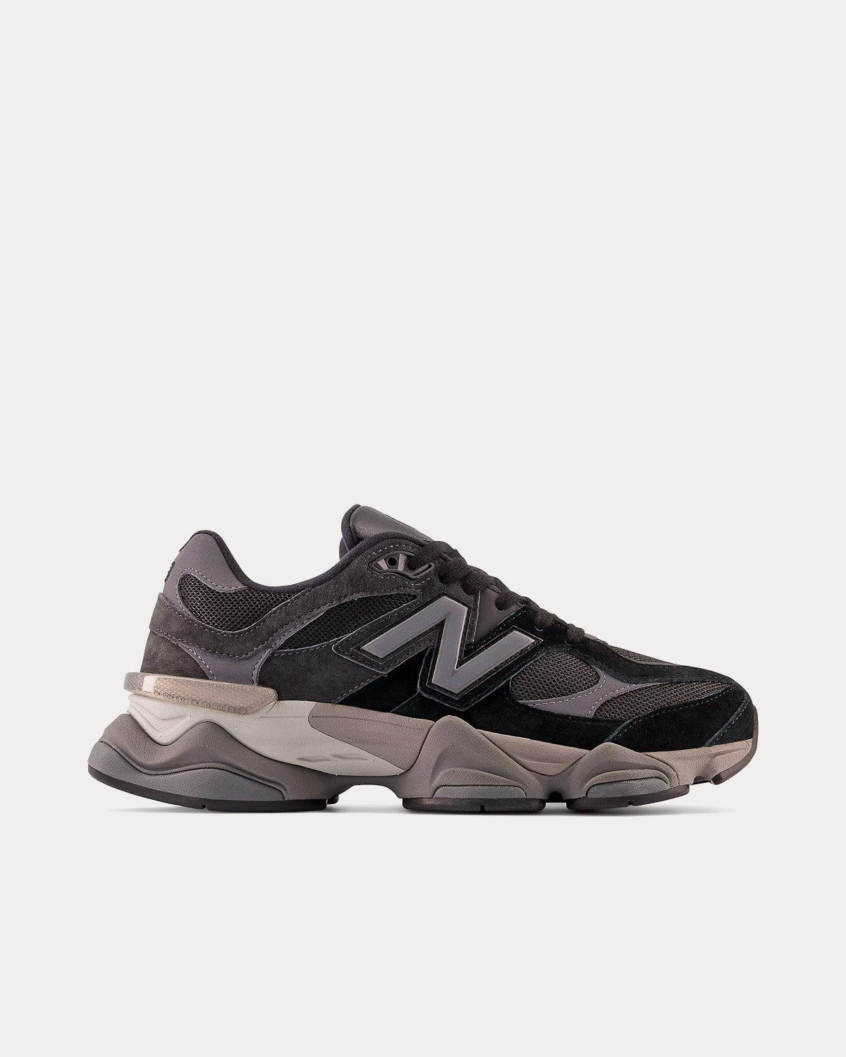 New Balance 9060 Black with Castlerock & Rain Cloud Low Top Sneakers - 1