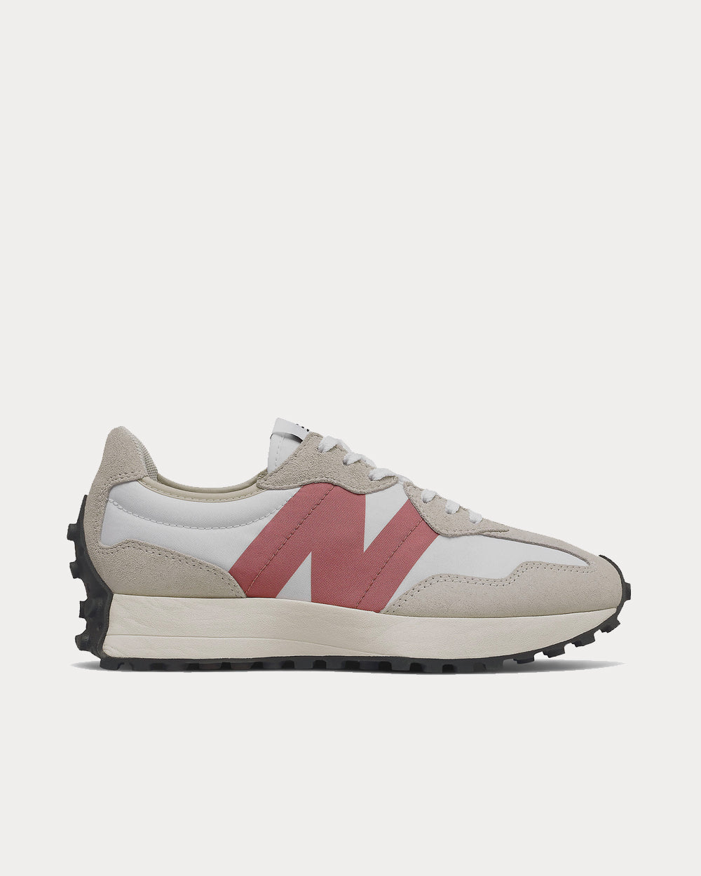 New Balance 327 Light Grey with Rose Low Top Sneakers - 1