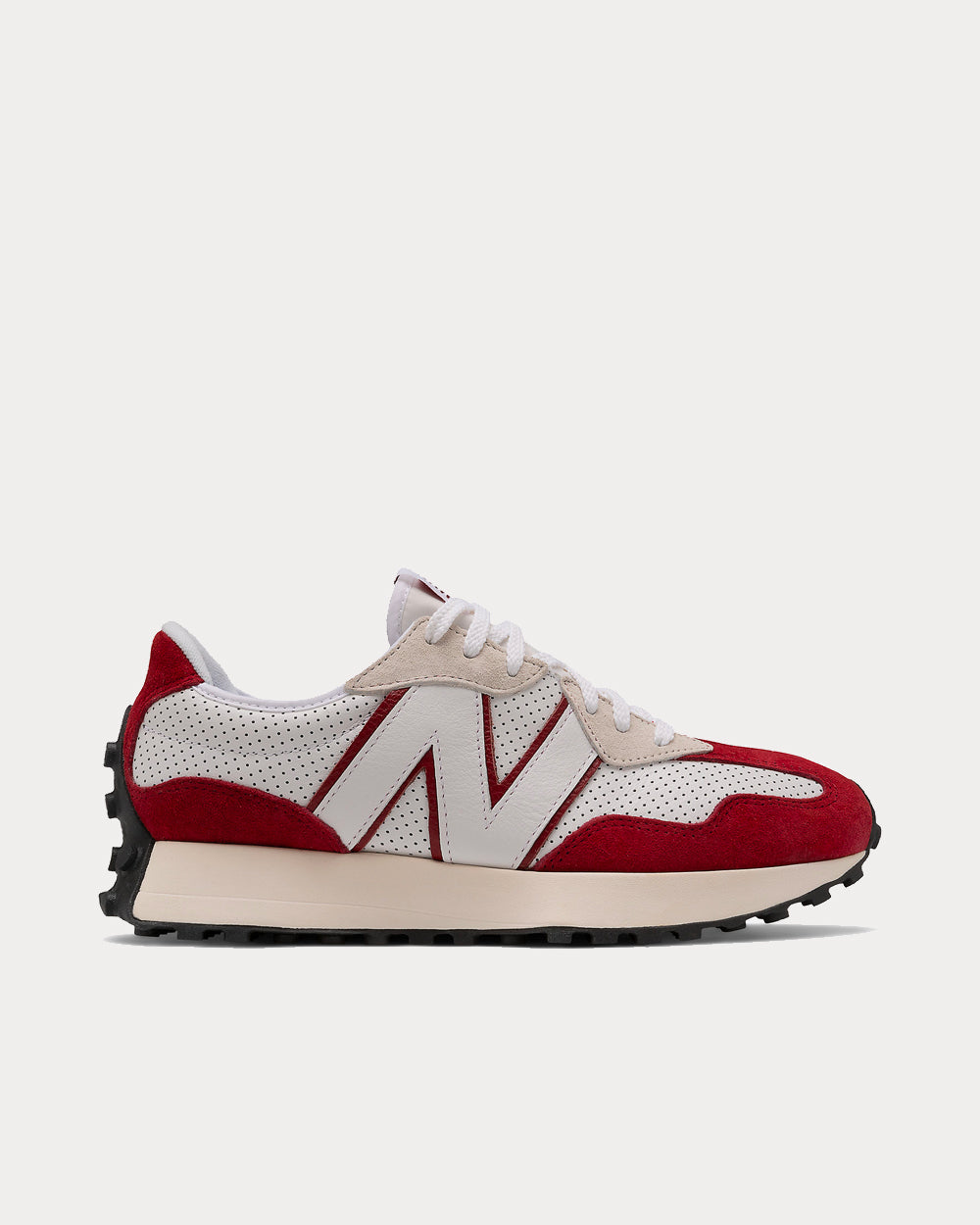 New Balance 327 White & Scarlet Low Top Sneakers - 1