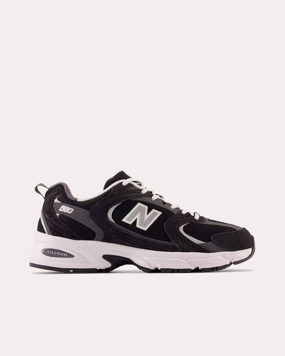 new balance 530 black with magnet and silver metallic