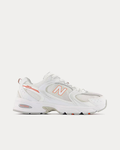 New Balance 530 White / Silver Metallic / Team Orange Low Top Sneakers