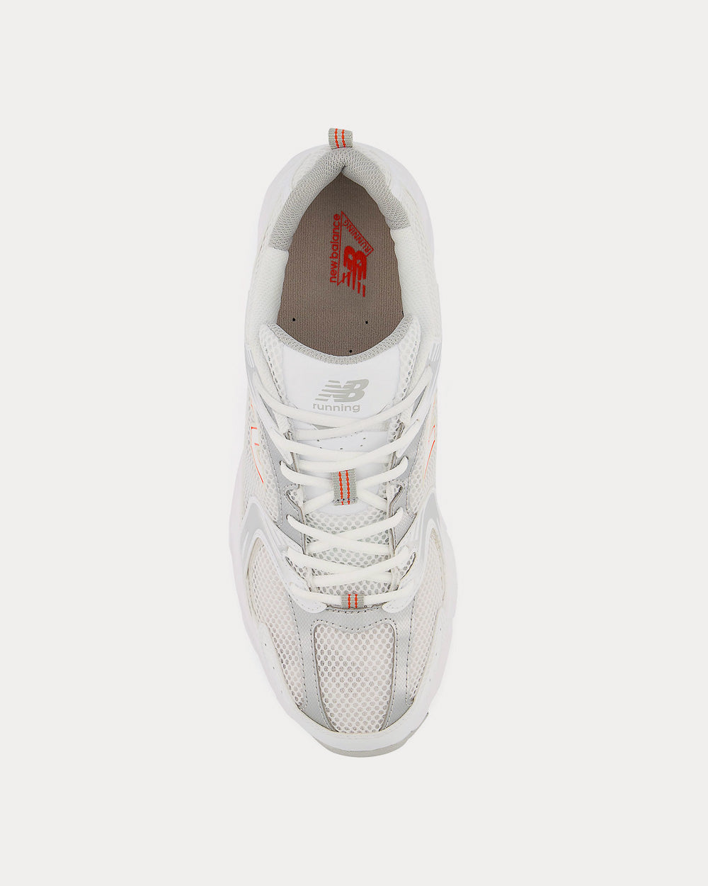 New Balance 530 White / Silver Metallic / Team Orange Low Top Sneakers - 2