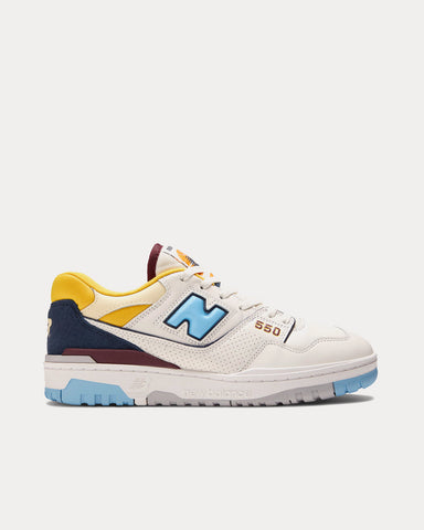 New Balance 550 Sea Salt / Blue / Yellow / Burgundy Low Top Sneakers