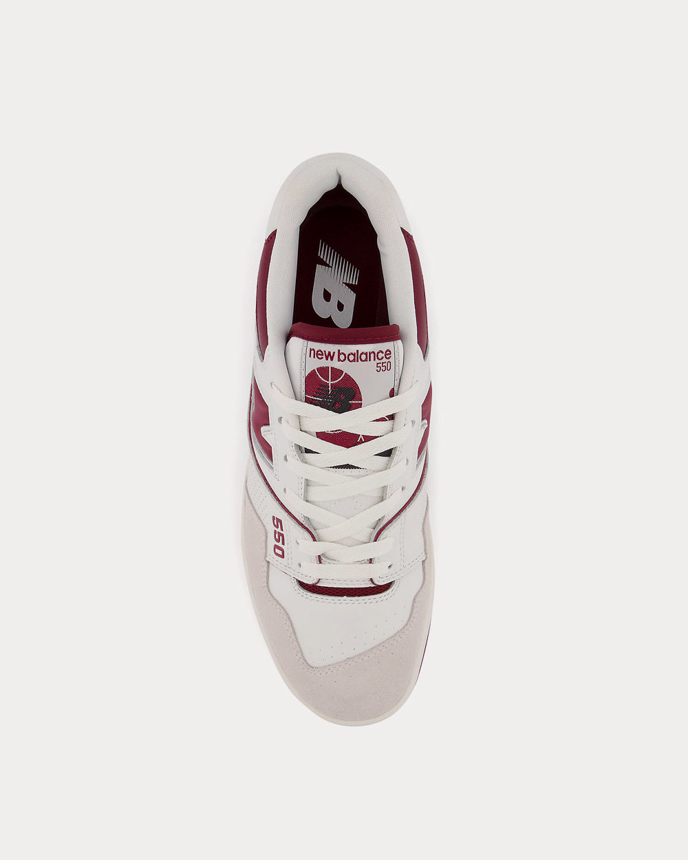 New Balance 550 Sea Salt with Burgundy Low Top Sneakers - 3