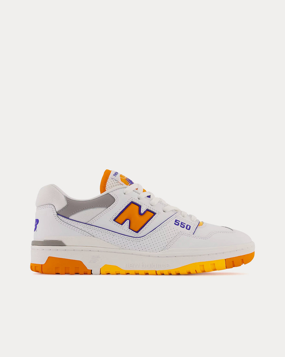 New Balance 550 White / Vibrant Orange Low Top Sneakers - 1