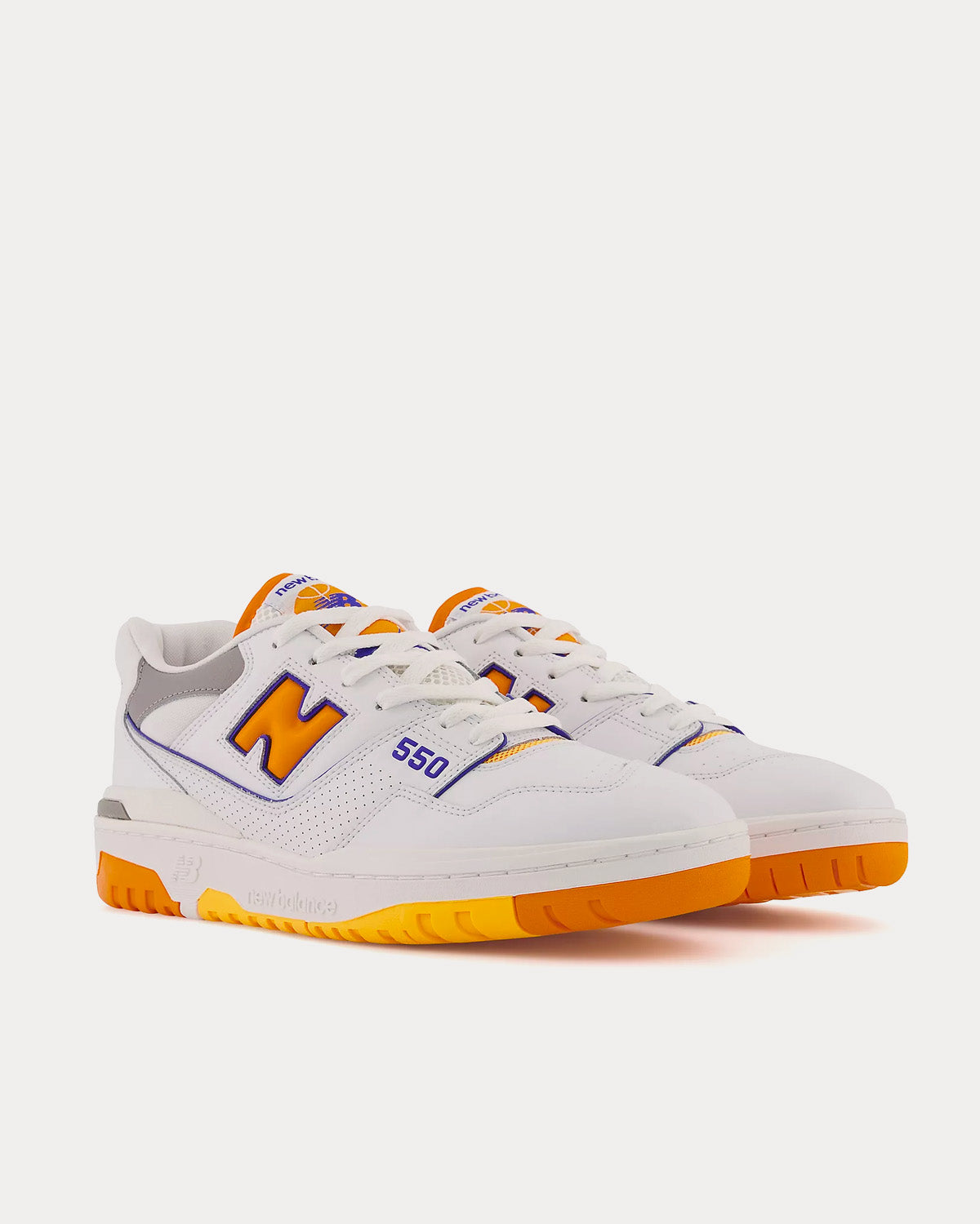 New Balance 550 White / Vibrant Orange Low Top Sneakers - 2