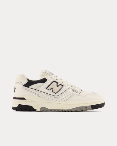 New Balance 550 Sea Salt with Black Low Top Sneakers