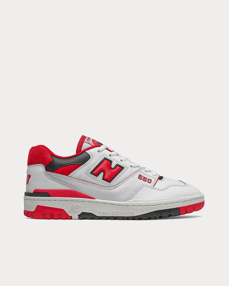 New Balance 550 Red & White Low Top Sneakers - 1