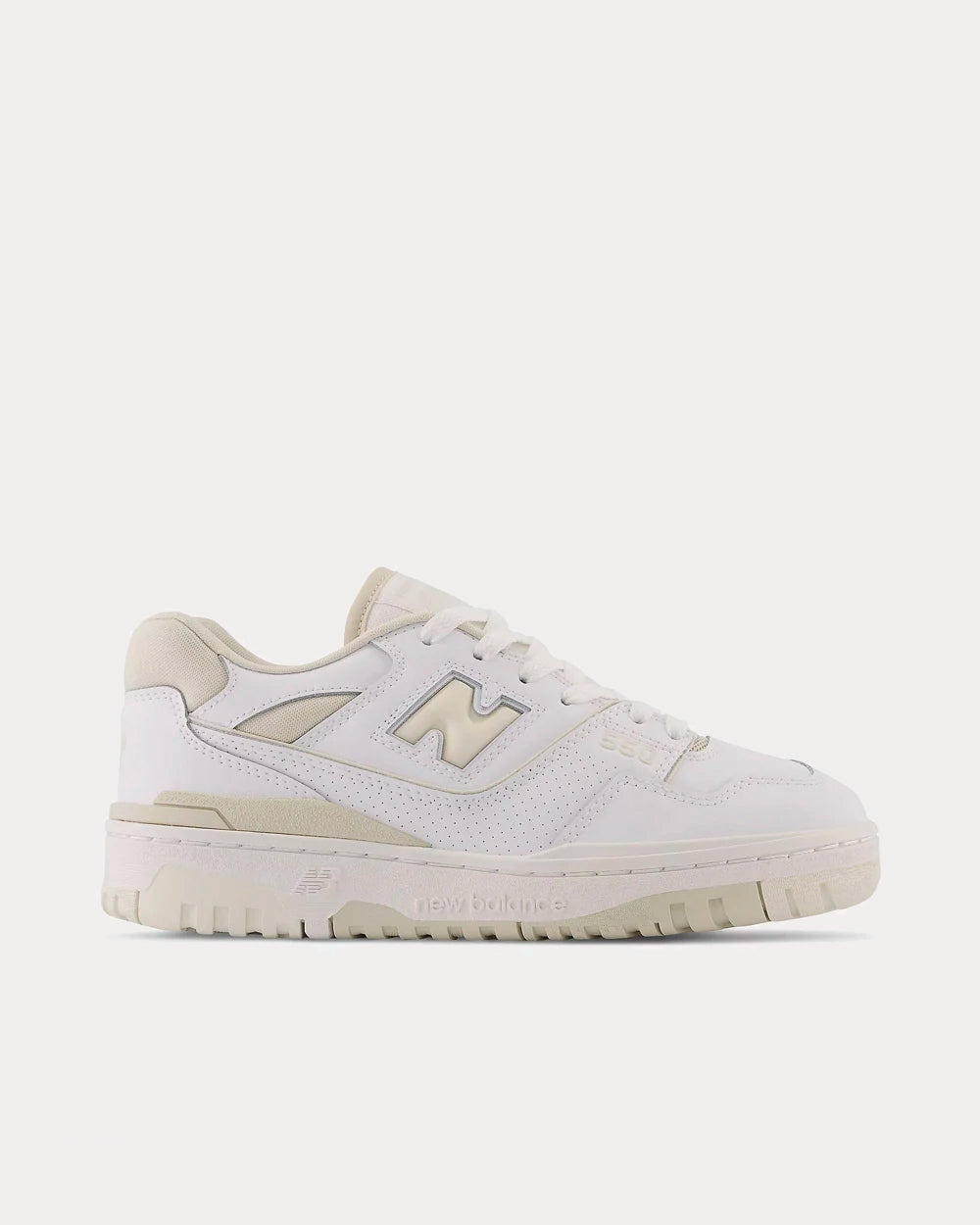 New Balance 550 White with Silver Birch Low Top Sneakers - 1