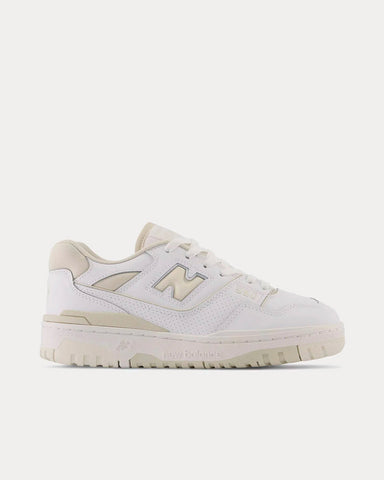 New Balance 550 White with Silver Birch Low Top Sneakers