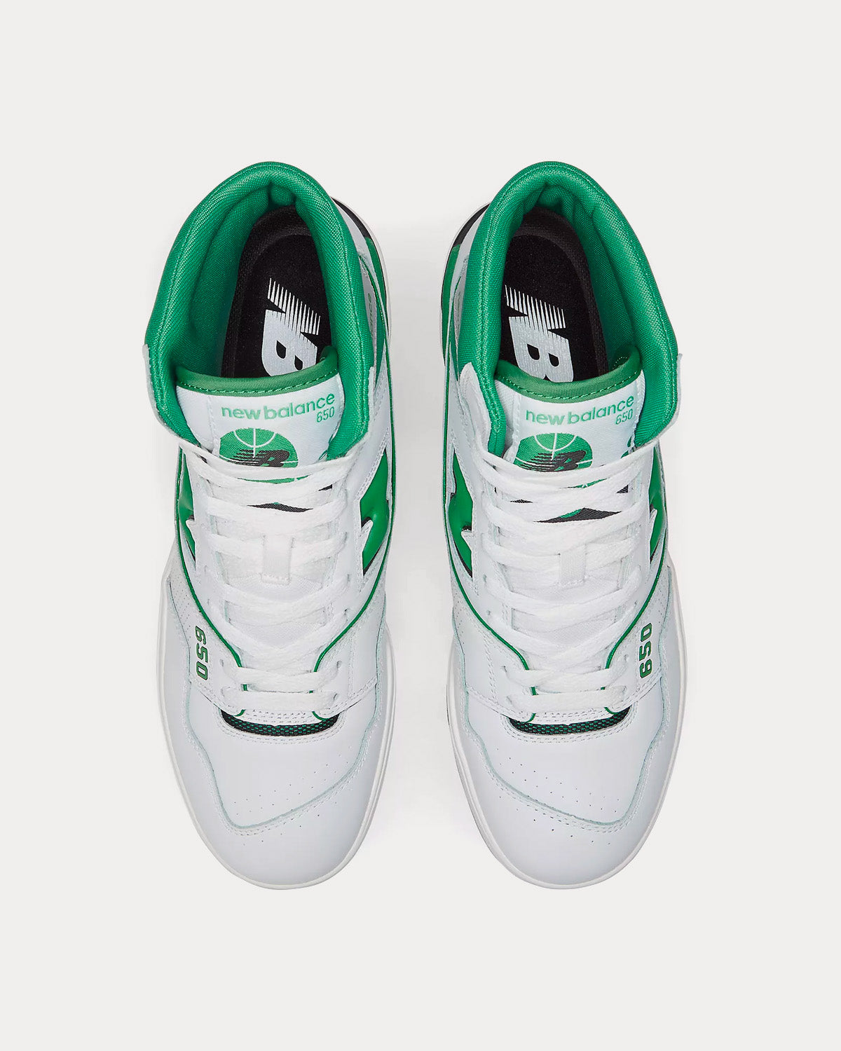 New Balance 650 White / Green High Top Sneakers - 2