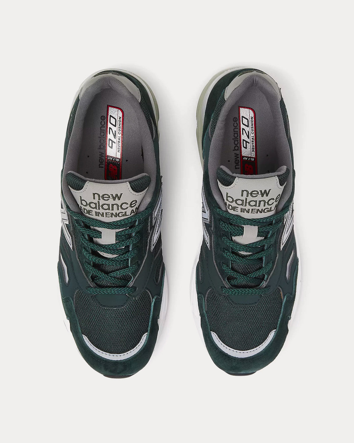 New Balance MADE in UK 920 Green with Grey & White Low Top Sneakers - 2