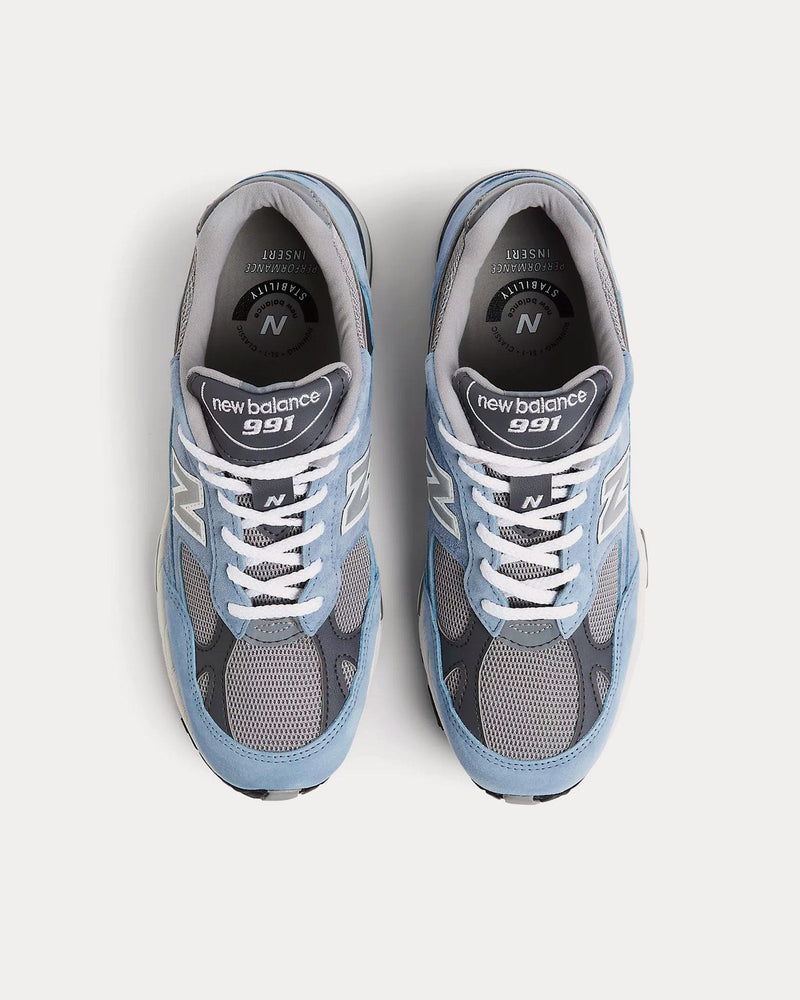 New Balance Made in UK 991v1 Dusty Blue / Alloy / Smoked Pearl Low Top Sneakers - 2