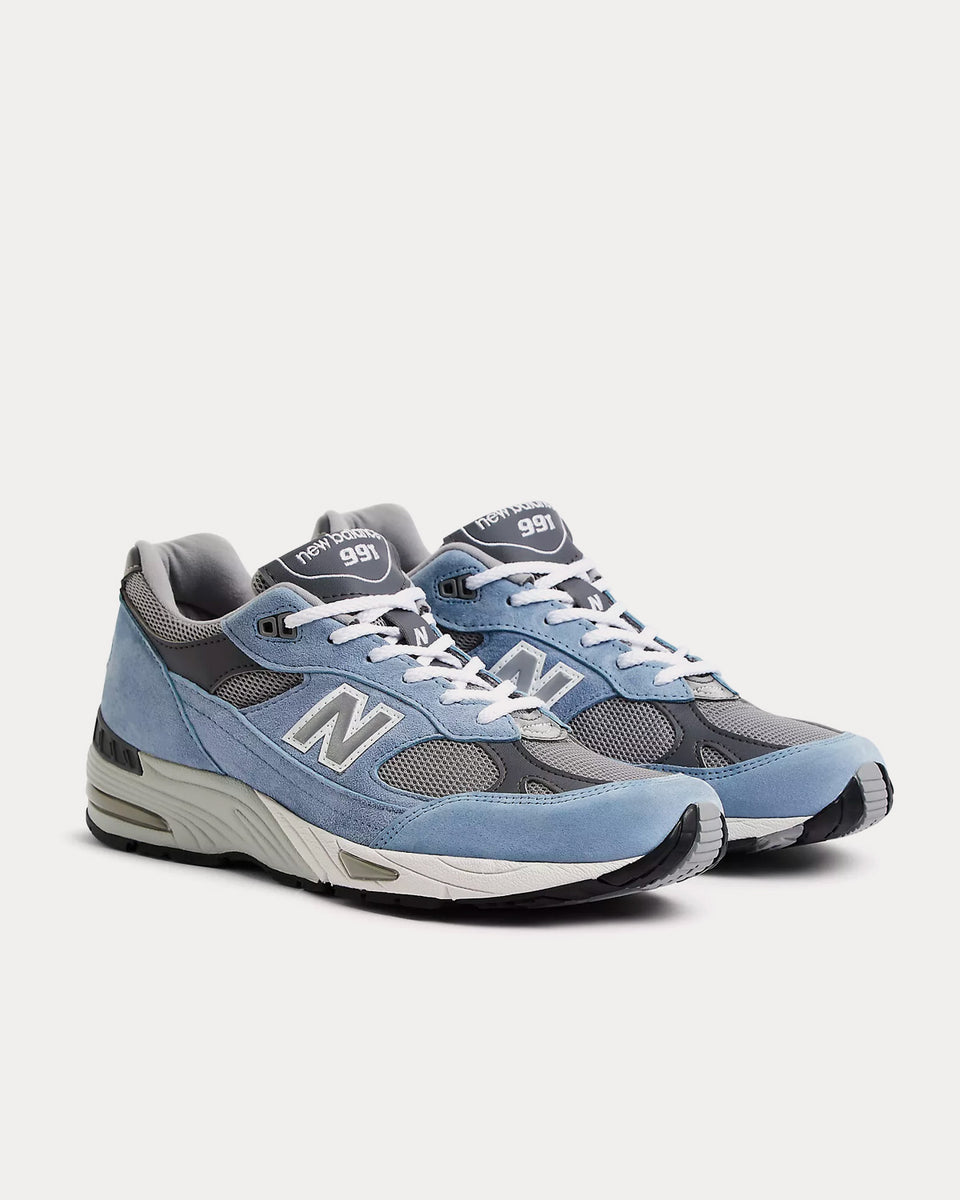 New Balance Made in UK 991v1 Dusty Blue / Alloy / Smoked Pearl Low Top ...