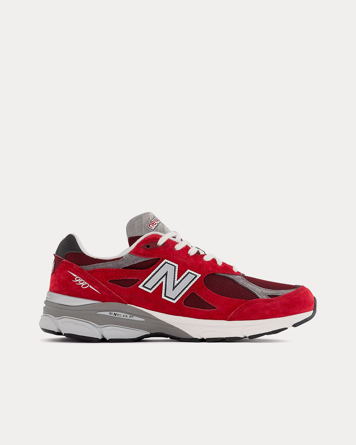 New Balance MADE in USA 990v3 NB Scarlet with Marblehead Low Top Sneakers - 1